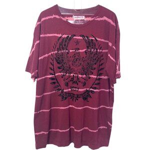 Levis Y2K Style T Shirt Mens XL Burgundy Tie Dye Velvet Eagle Logo
